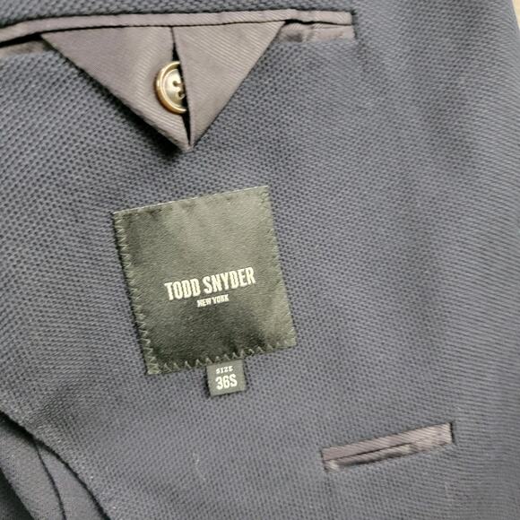 Todd Snyder Italian Knit Sportcoat Blazer size 36S Navy Blue Cotton NWT *Read* - Picture 13 of 16